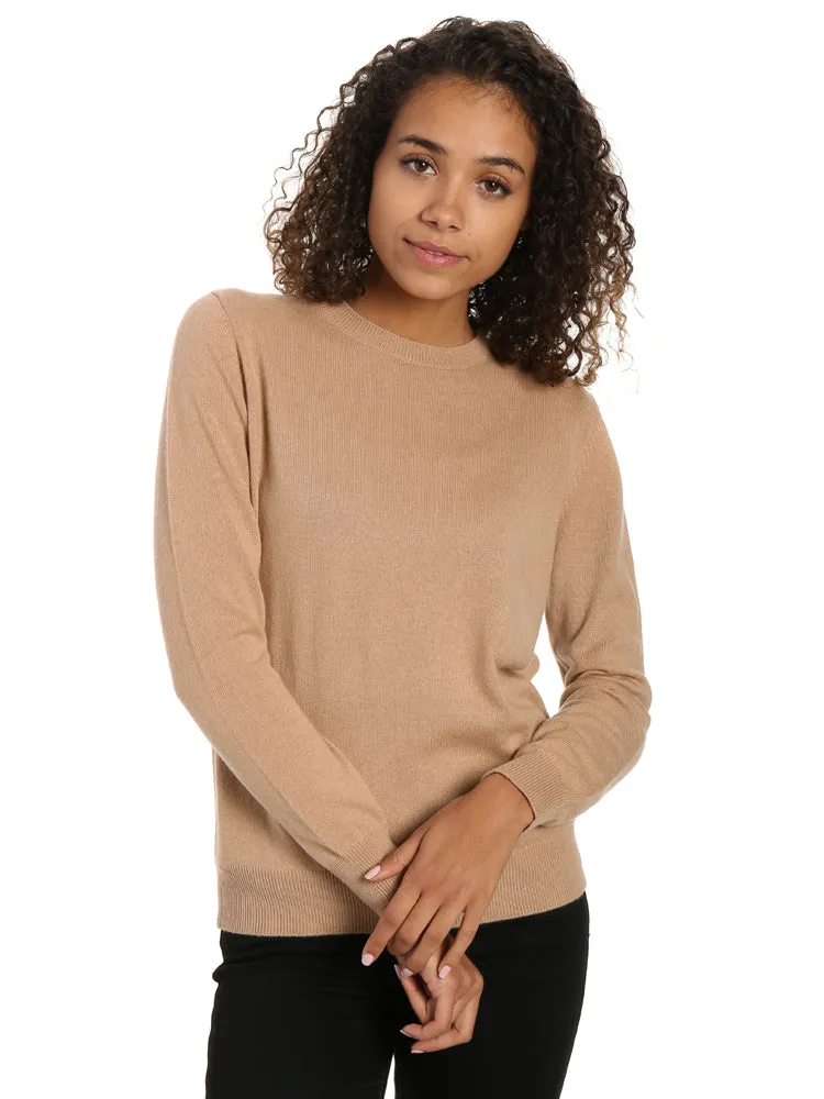 Zainuno Moizni Women's 100% Cashmere Classic Crew Neck Sweater