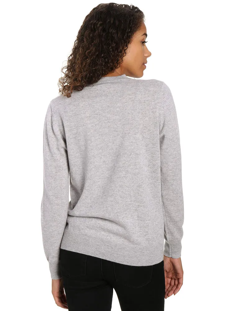 Zainuno Moizni Women's 100% Cashmere Classic Crew Neck Sweater