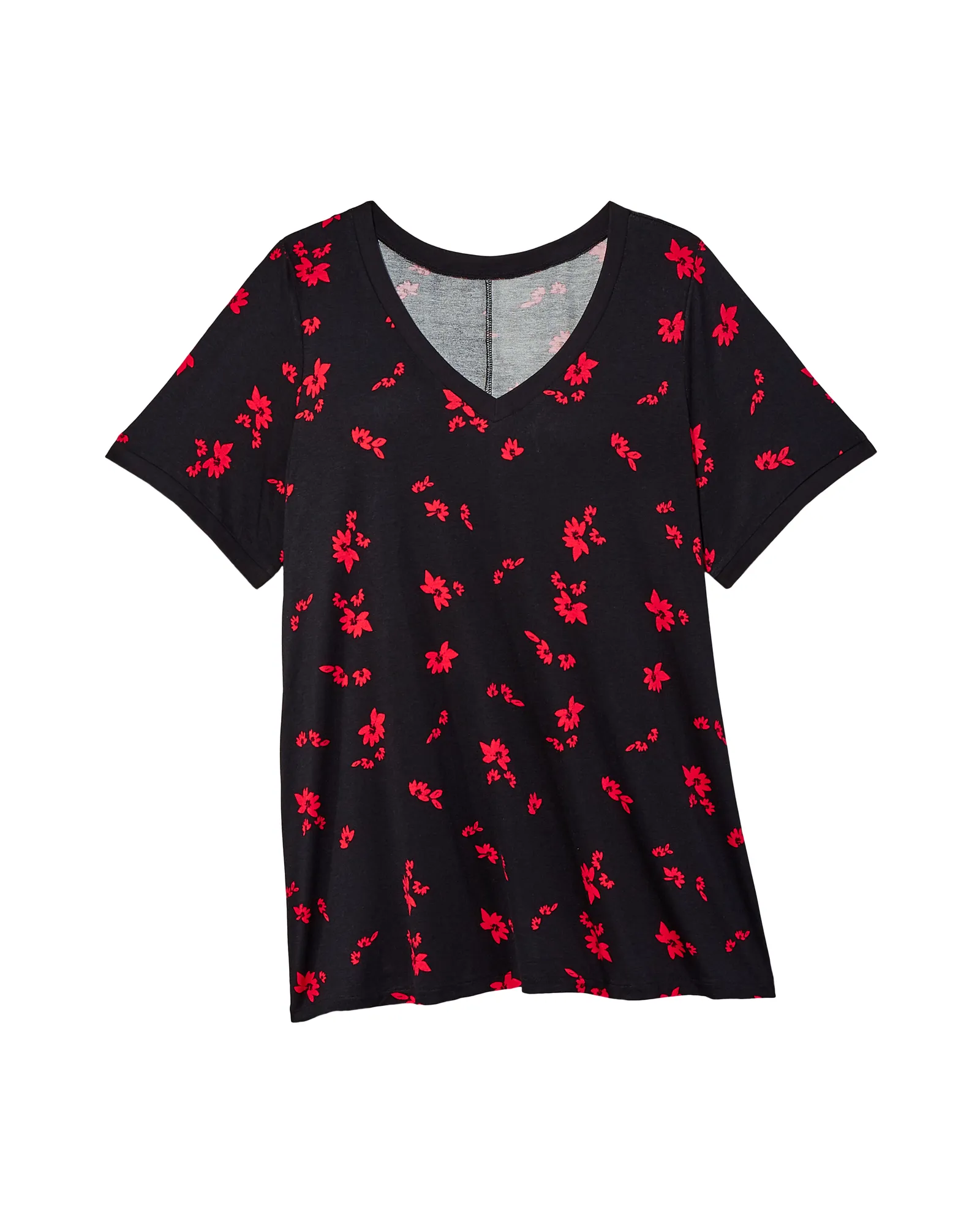 Zaria Knit Printed Top | Black / Red