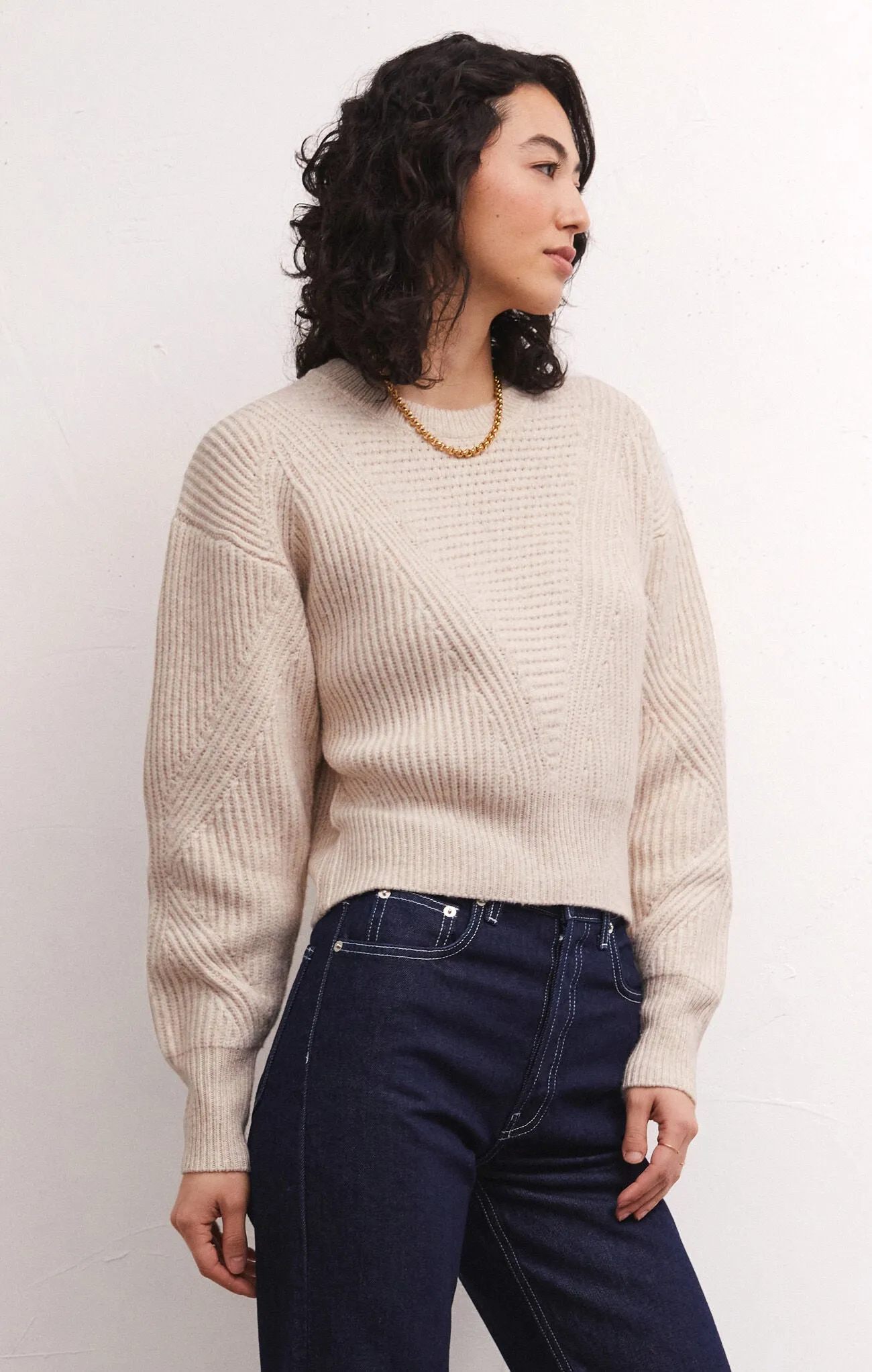 ZSU Alaska Rib Sweater in Oatmeal